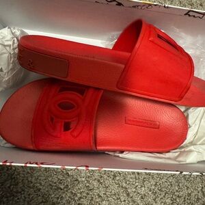 Dolce & Gabbana Vibrant Red Slide Sandals
